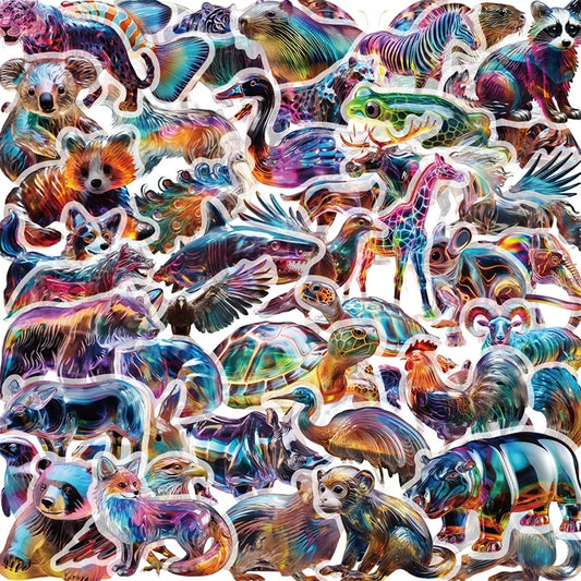 50PCS Aesthetic Glass Animal Stickers for Scrapbooking