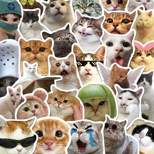 50PCS Kawaii Cat Stickers for Kids Scrapbooking Supplies