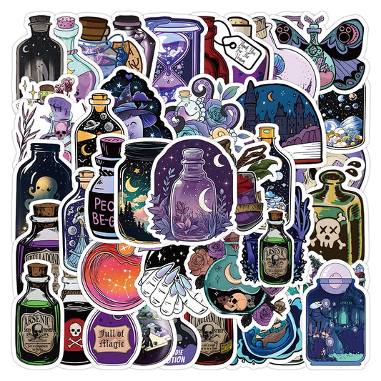 Gothic Magic Cartoon Stickers: 10/30/50pcs Waterproof Decals for Laptop, Guitar, Skateboard, Phone