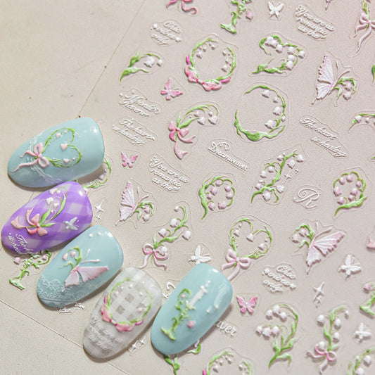 Lily Candle Holder & Butterfly Nail Art Stickers
