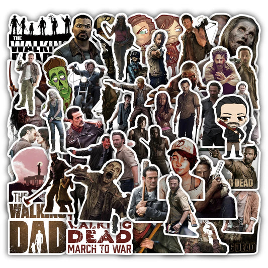 Walking Dead Stickers Pack: TV Show, Skateboard, Laptop, Motorcycle, Luggage, Car, Phone, Bike, Waterproof, Kid Toy
