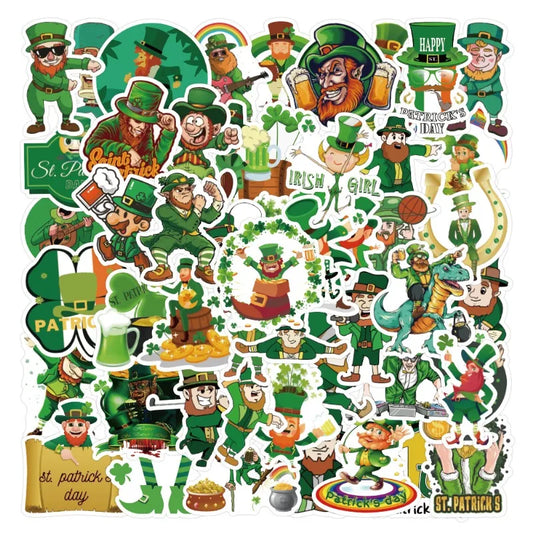50pcs St. Patrick's Day Stickers for Luggage, Water Bottles, Phones, Laptops, Scooters, Refrigerators