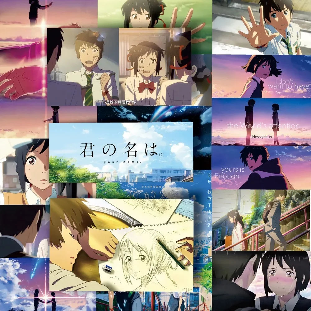 10/70Pcs Anime Makoto Shinkai Stickers Tachibana Taki Miyamizu Mitsuha Decorative Guitar Handbook Adhesive Sticker