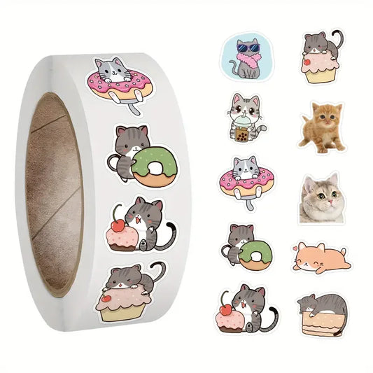 Cute Cat Reward Stickers 100-500pcs Kids DIY Stationery