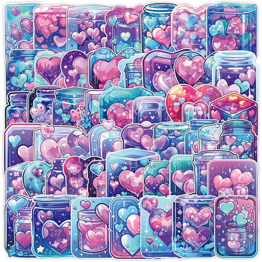 Cartoon Love Bottle Stickers - 10/30/50pcs Kawaii Aesthetic Decals for Kids Gifts