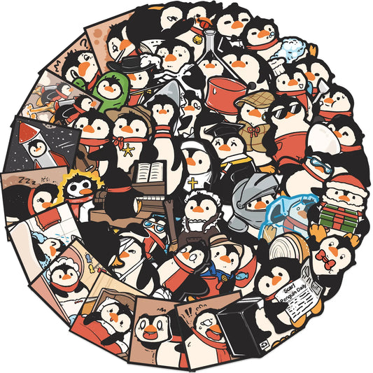 Penguin Cartoon Stickers: Waterproof Decals for Kids