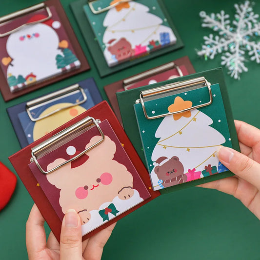 Christmas Cartoon Animal Memo Pads - Cute Non-Adhesive Musical Paper Notes for Girls Gift School Stationery
