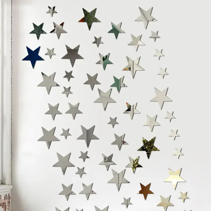 3D Acrylic Star Wall Stickers - Kids Room Home Decor (20pcs)