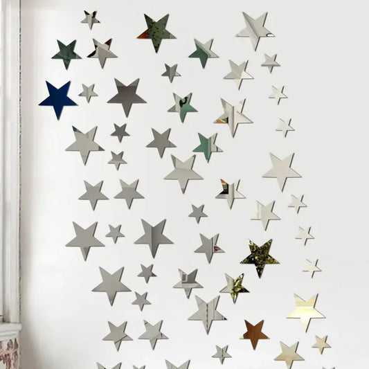 3D Acrylic Star Wall Stickers - Kids Room Home Decor (20pcs)