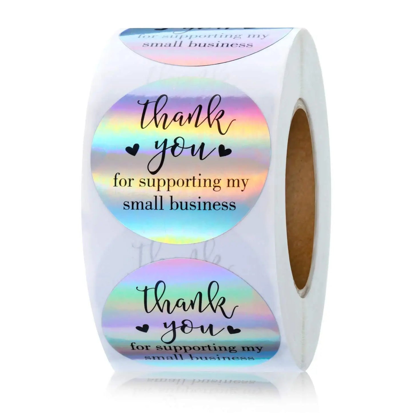 50-500pcs Rainbow Laser Business Label Stickers Paper Cute Thank You Stickers for Small Business Seal Labels Stationery Sticker