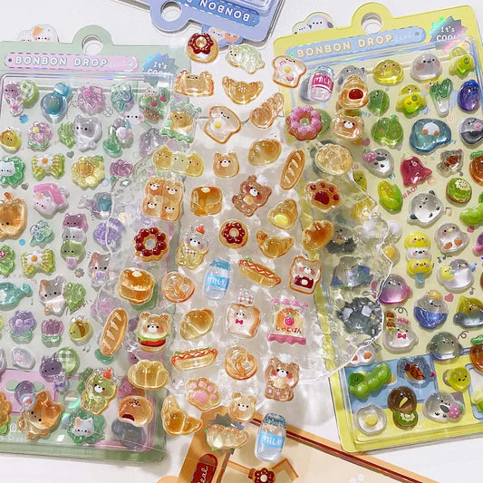 Cute 3D Kawaii Stickers for Phone, Luggage, Motorcycle, Laptop, Suitcase Decals