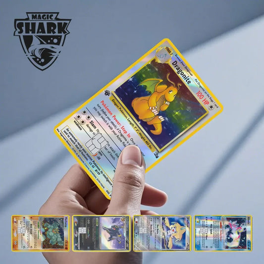 Holographic Pokémon Card Skin: Machamp, Celebi, Dragonite