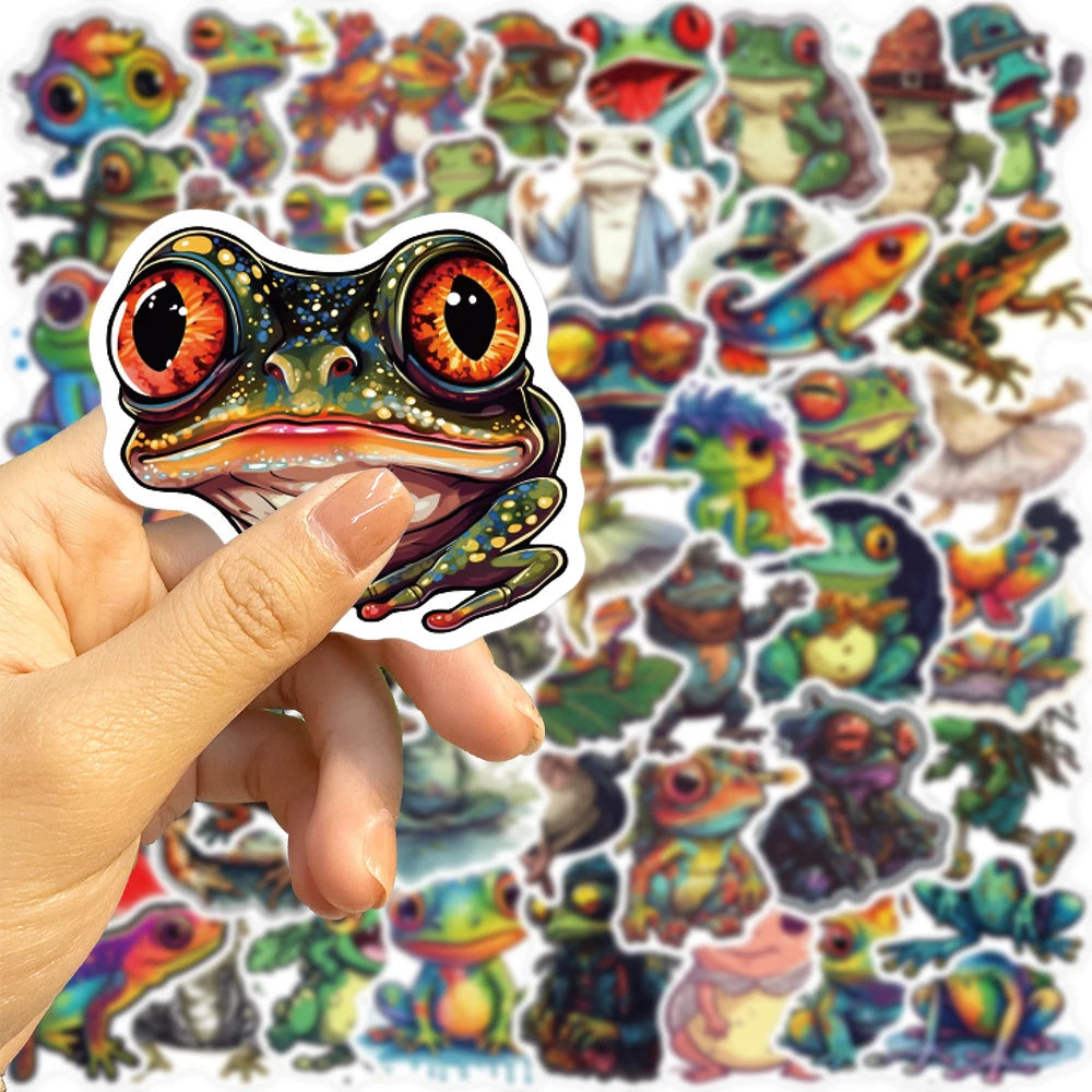 10/30/50pcs Cool Funny Psychedelic Frog Stickers Waterproof Decals Kids Toy Skateboard Laptop Motorcycle Car Decoration Sticker