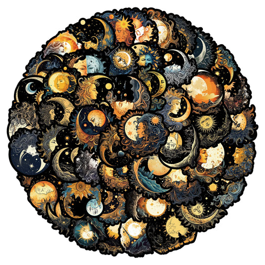 10/50pcs Aesthetic Gothic Sun Moon Stickers Aesthetic Decals for Guitar Laptop Luggage Water Bottle Fridge Motorcycle Skateboard