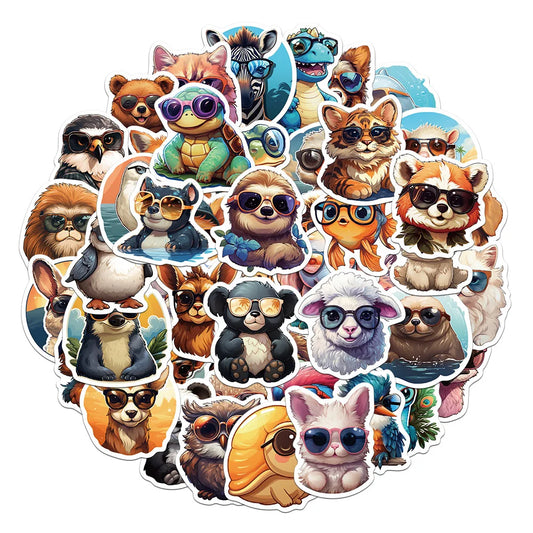 Cute Cartoon Animal Stickers for Laptop, Motorcycle, Luggage, Snowboard, Fridge - 10/30/55pcs