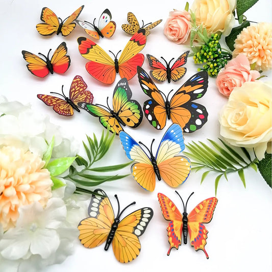 12Pcs Multi-Color Butterfly Wall Stickers for Home Decor