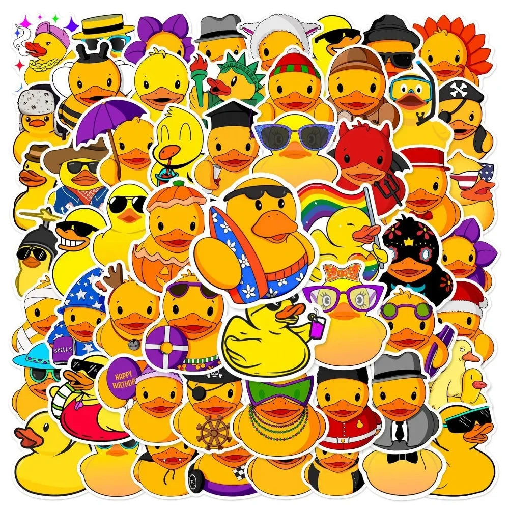 10/50Pcs Cute Little Yellow Duck Stickers For Suitcase Laptop Phone Cartoon Sticker Craft Supplies Vintage Scrapbooking Material