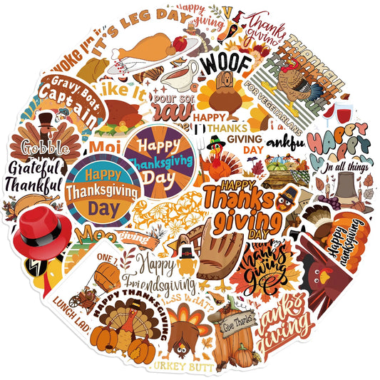 Thanksgiving Graffiti Stickers for Suitcase, Skateboard, Laptop, Luggage, Phone