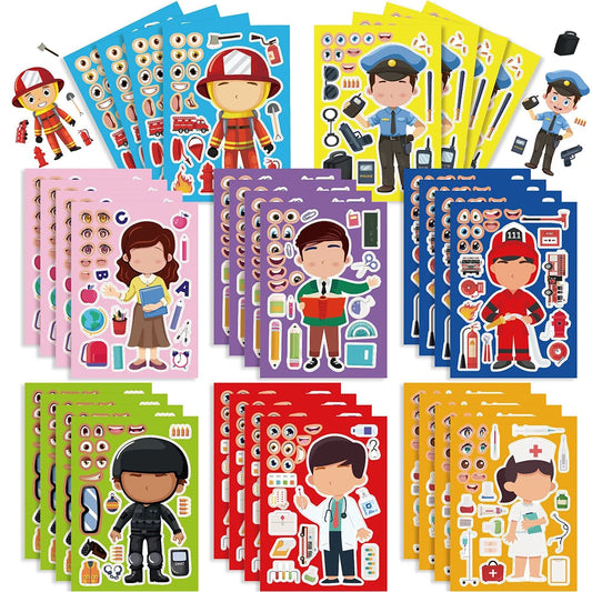 Kids Make A Face Puzzle Stickers Game - Educational Jigsaw Craft Toy