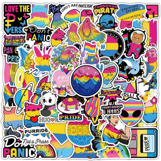 Pansexual Pride Graffiti Stickers Rainbow LGBT Decals Waterproof 10/30/60pcs