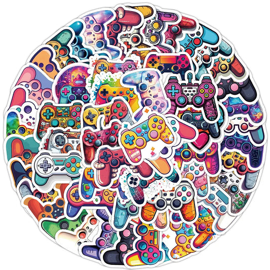 Vintage Gamepad Graffiti Stickers Pack - Cartoon Decals for Laptop, Phone, Notebook, Car, Anime Decor