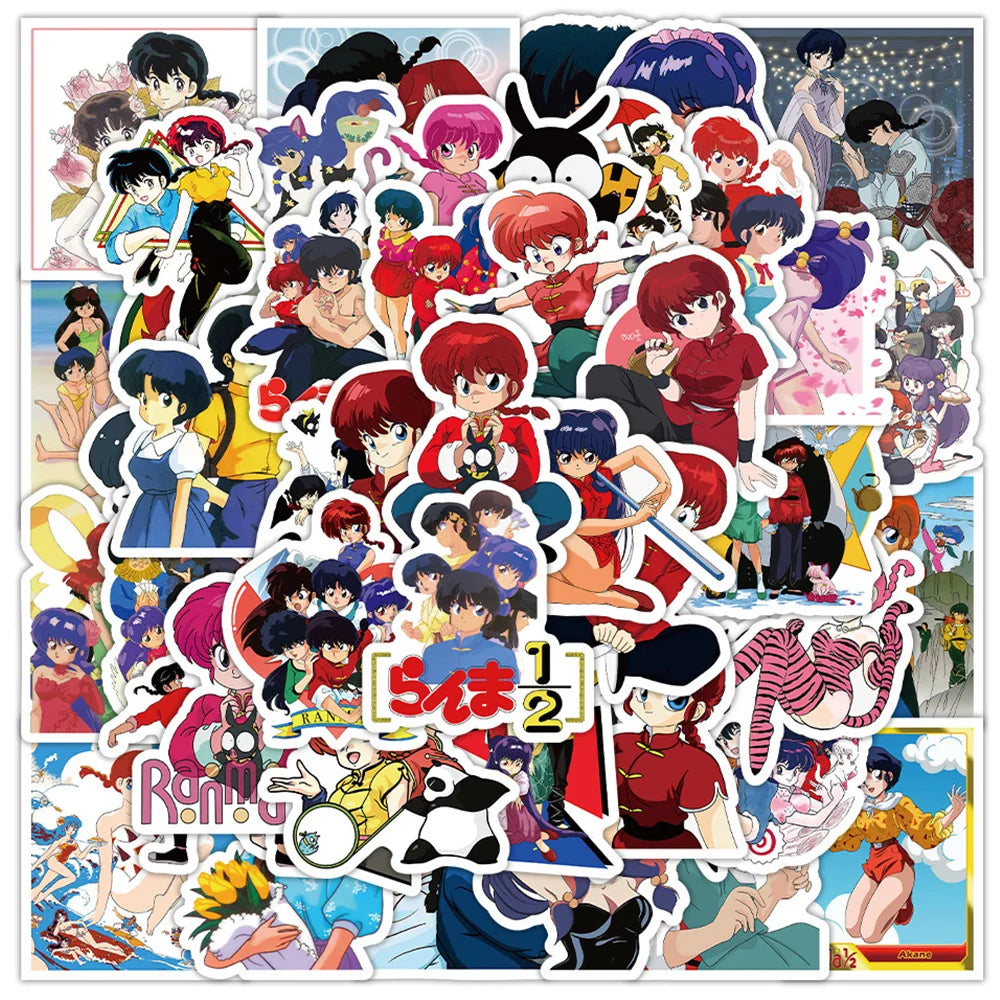 Anime Ranma 1/2 Stickers Set - Waterproof Decals for Skateboard, Laptop, Motorcycle, Phone, Kids Toys