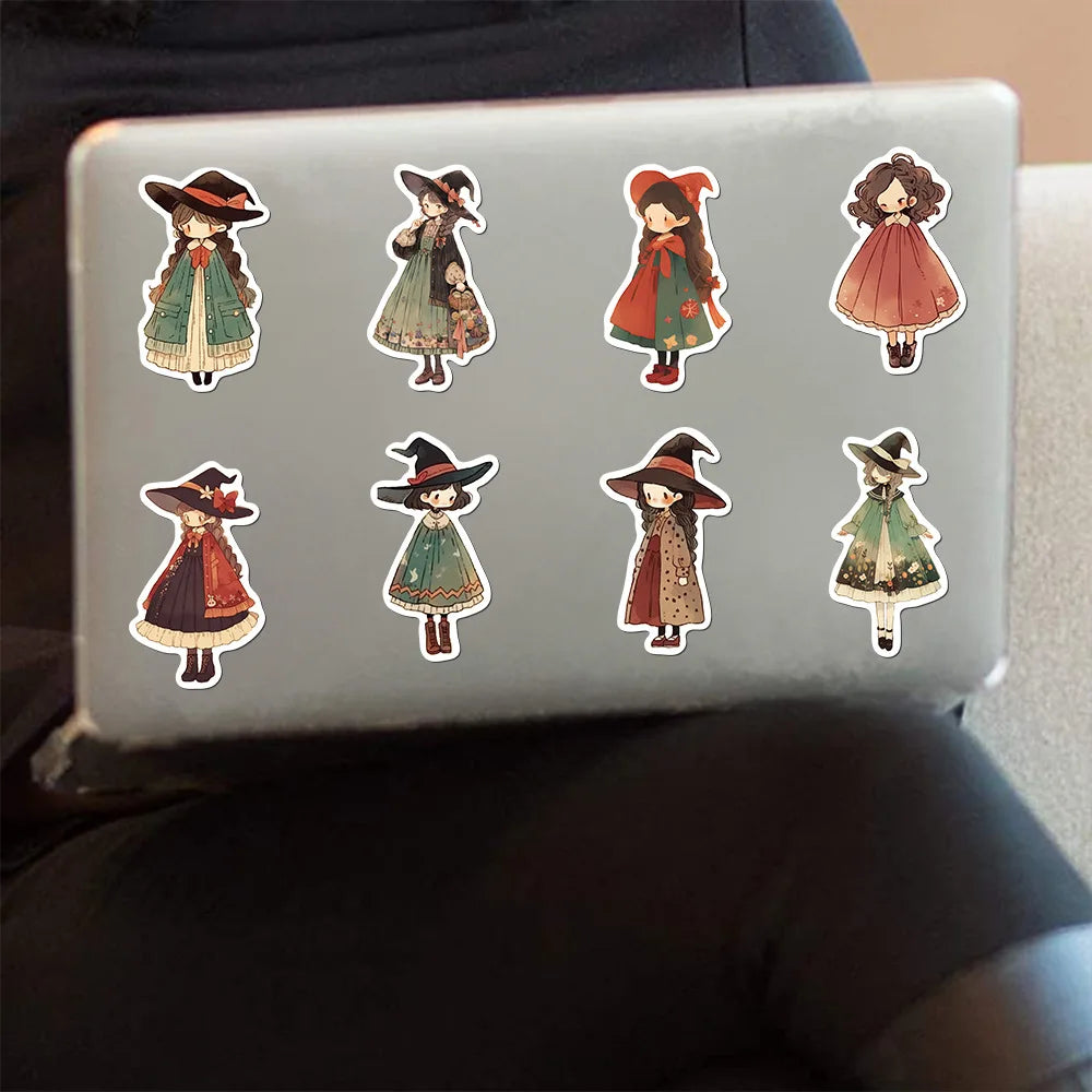 10/50Pcs Witch Graffiti Personality Trend Guitar Decorative Sticker Water Cup Refrigerator Computer Suitcase Sticker Wholesale