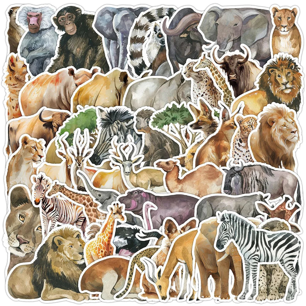 Funny Animal Cartoon Stickers - Waterproof for Skateboard, Laptop, Motorcycle, Phone, Car (10/30/50pcs)