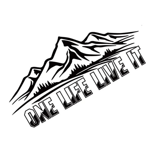 Car One Life Live It Mountain Sticker for Camper Van Motorhome RV Decoration Vinyl Decor Decal Accessories Car Sticker