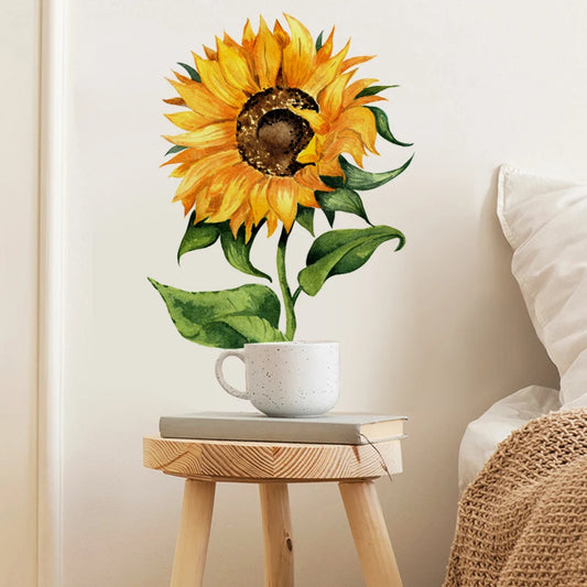 Sunflower Wall Sticker Skirting Line Kids Room Self-Adhesive Baseboard Mural Decor