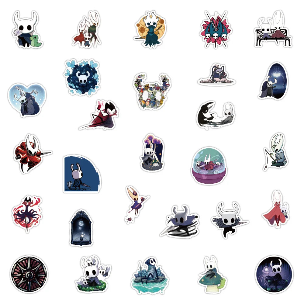 10/30/50PCS Game Hollow Knight Graffiti Stickers Cartoon Decal Kids Toy Laptop Phone Luggage Skateboard Car Waterproof Sticker