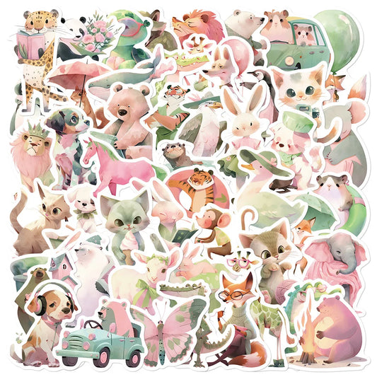 Cartoon Animal Stickers for Phone Laptop Luggage Skateboard - 10/30/50PCS