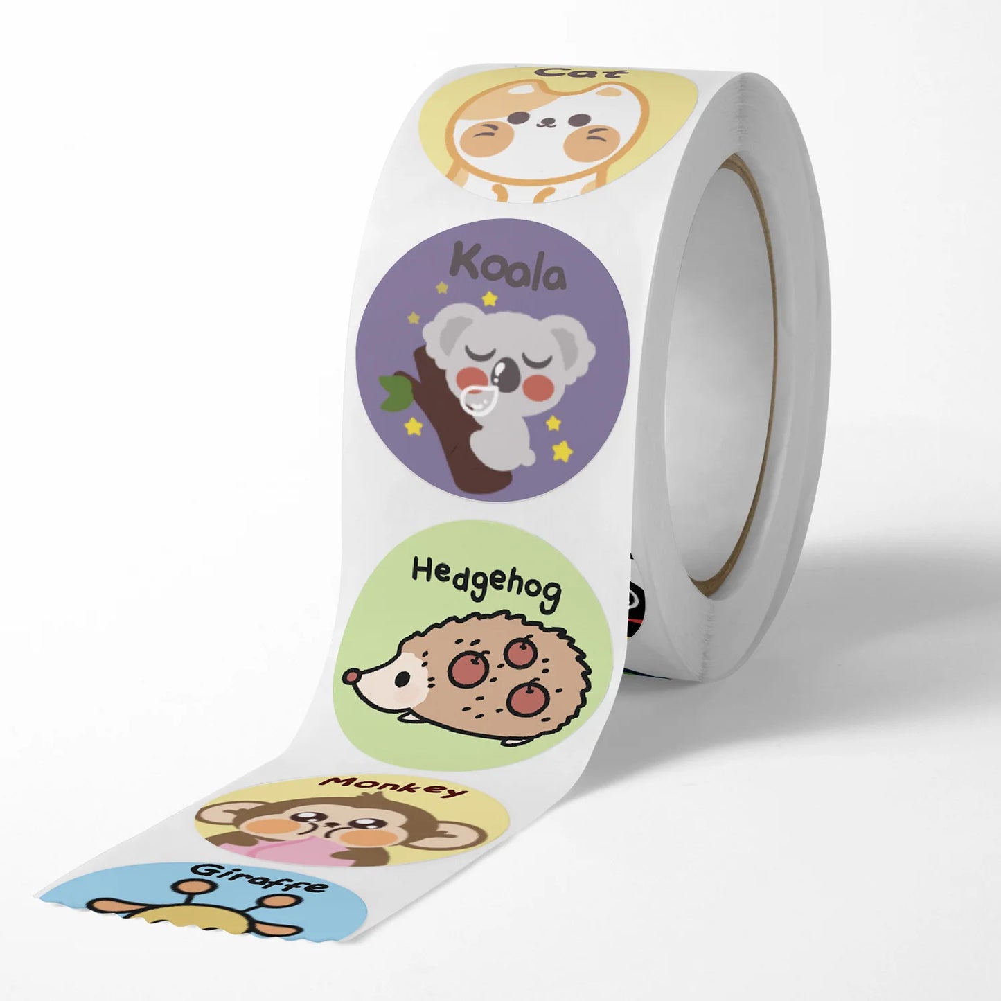 100-500 Pcs 2.5cm Cute Animal  Monkey Cat Stickers Roll for Envelope Praise Reward Student Kid Work Label Stationery Seal Lable