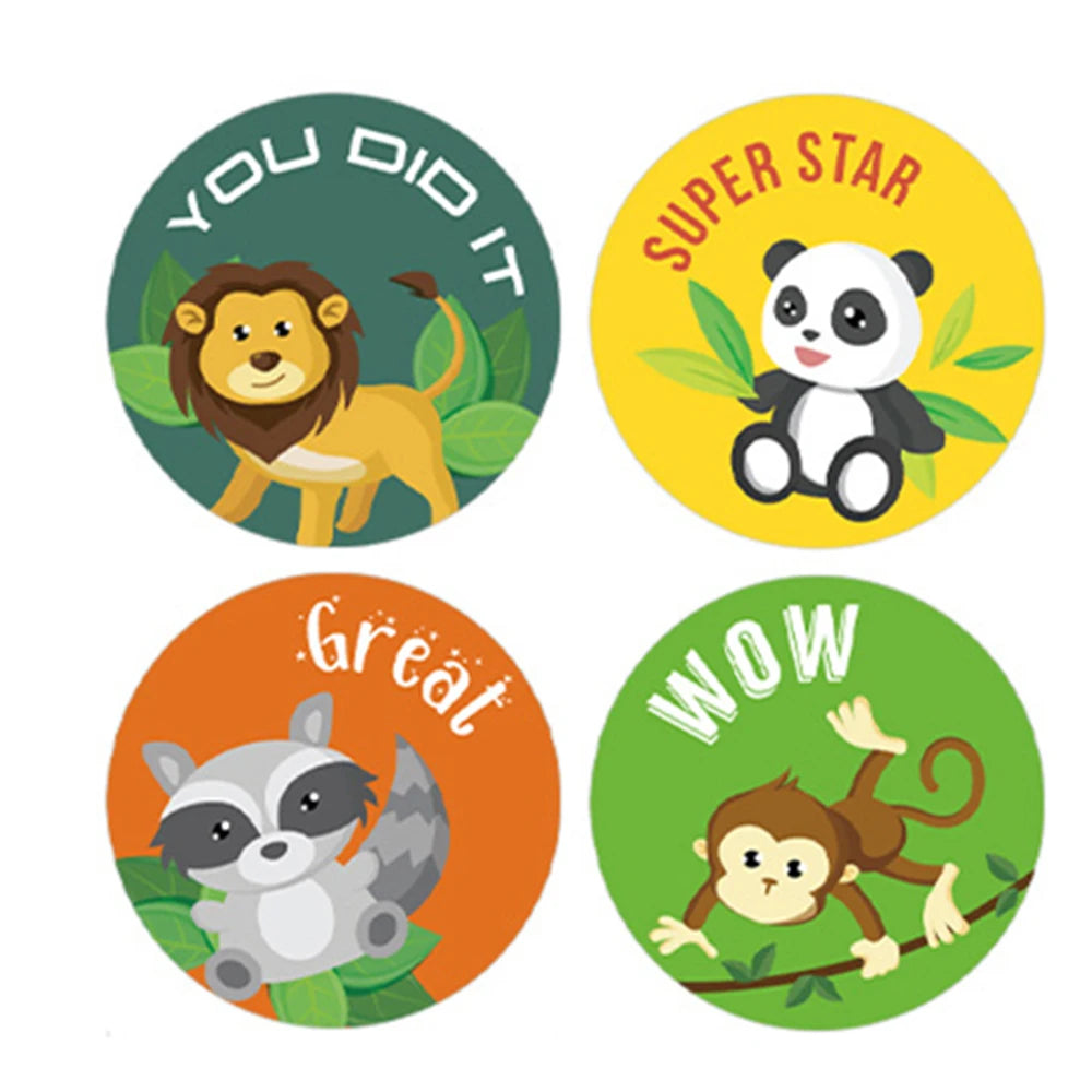 100-500pcs Reward Stickers For Children Kids Animal Panda Stickers Small Packaging Pack Stickers Photocard Decor Lables