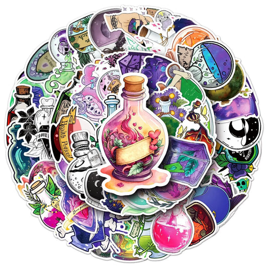 10/50pcs Cute Magic Potion Bottle Stickers Decoration Aesthetic DIY Laptop Phone Notebook Fridge Graffiti Sticker Decals Toy