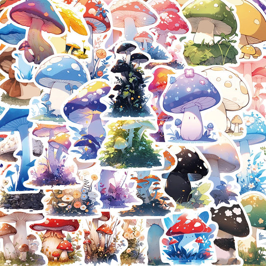 Cute Cartoon Mushroom Stickers 10/30/50pcs for Laptop, Notebook, Phone, Suitcase, Kids Toy