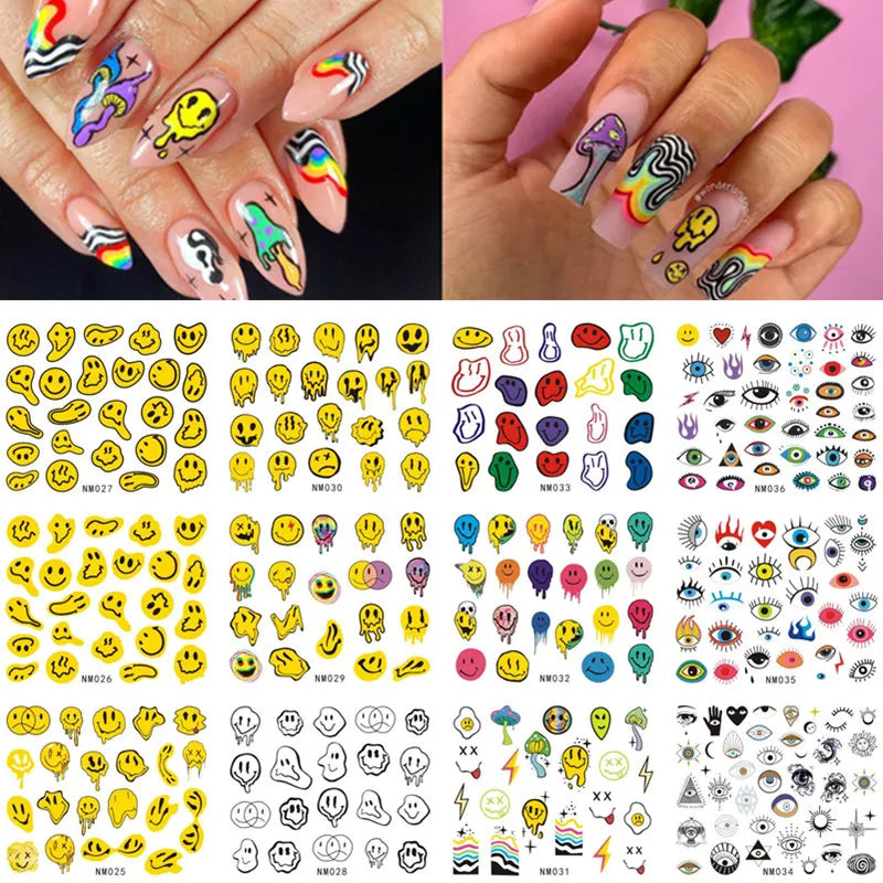 French Tips Nail Slider Stickers Tattoo Geometric Lines Nail Art Transfer Water Decals Manciture Decoration