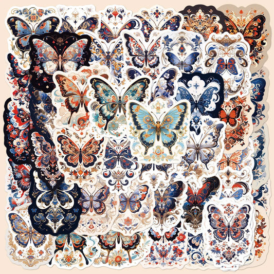 50pcs Butterfly Graffiti Stickers for Helmets, Walls, DIY Decoration Wholesale