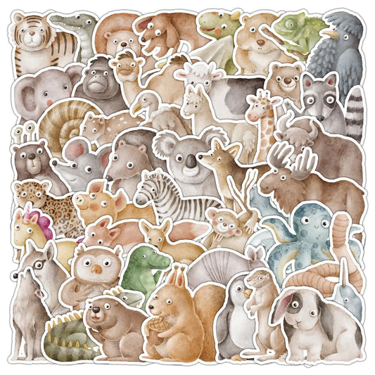 10/30/50PCS Kawaii Animal Cartoon Stickers for Vintage Toy Decals Skateboard Fridge Phone Guitar Motorcycle Luggage Sticker