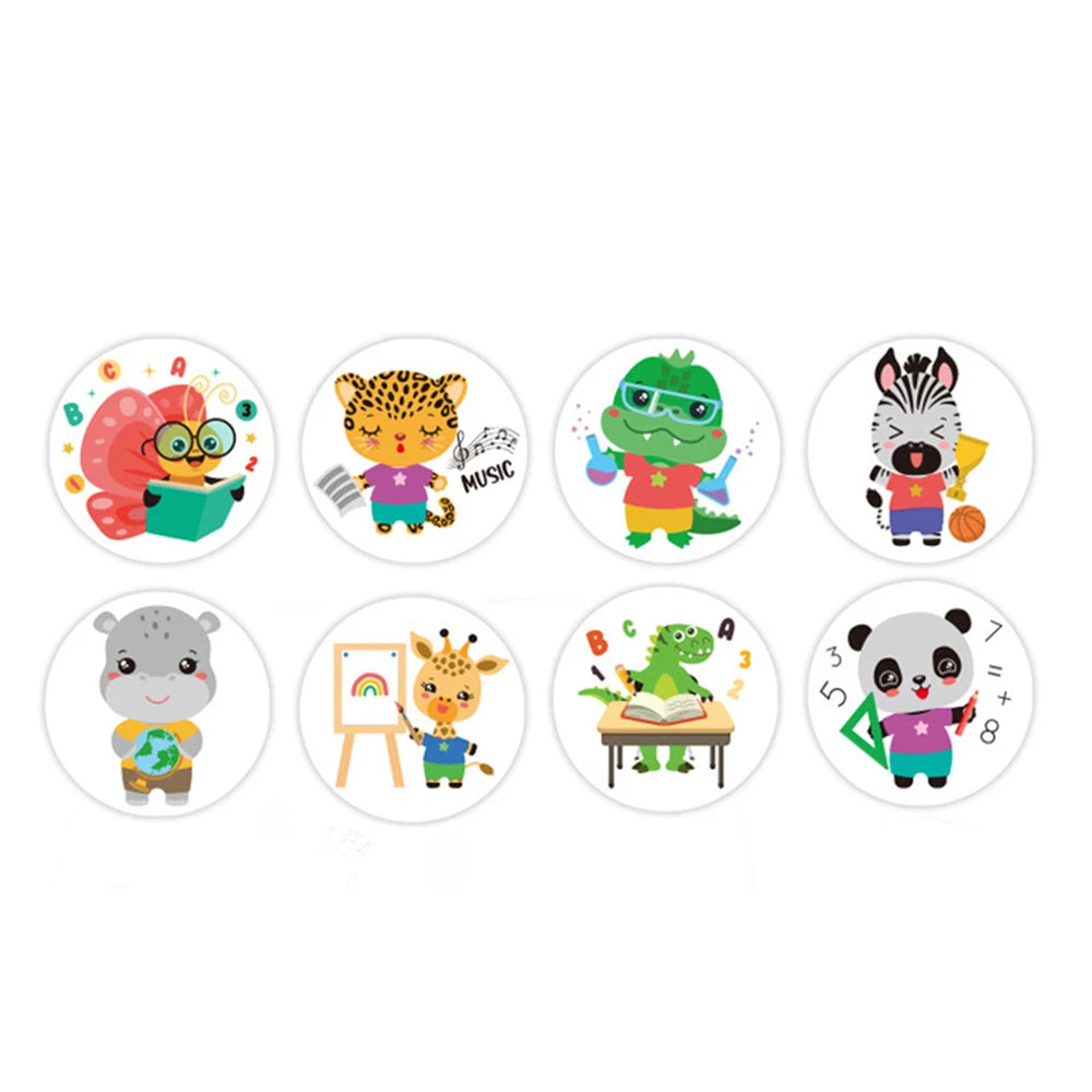 100-500pcs Cartoon Dinosaur Animal stickers for kid Teacher Reward Encourage Sticker Stationery for Boy DIY Sticker 1inch