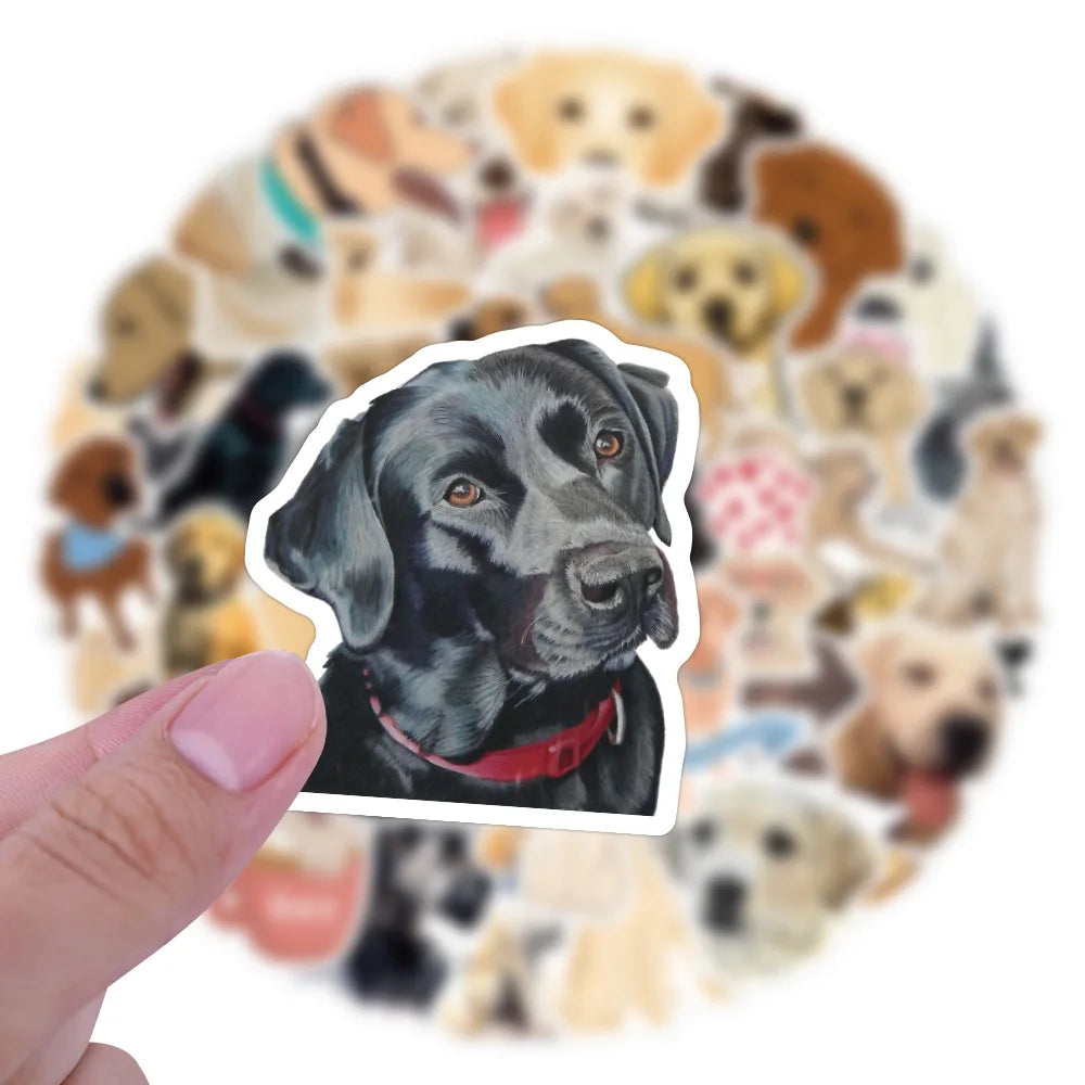 10/30/60PCS Cartoon Animal Labrador Stickers Cute Dog Decals For Skateboard Suitcase Fridge Guitar Bike Phone Car DIY Toys Gift