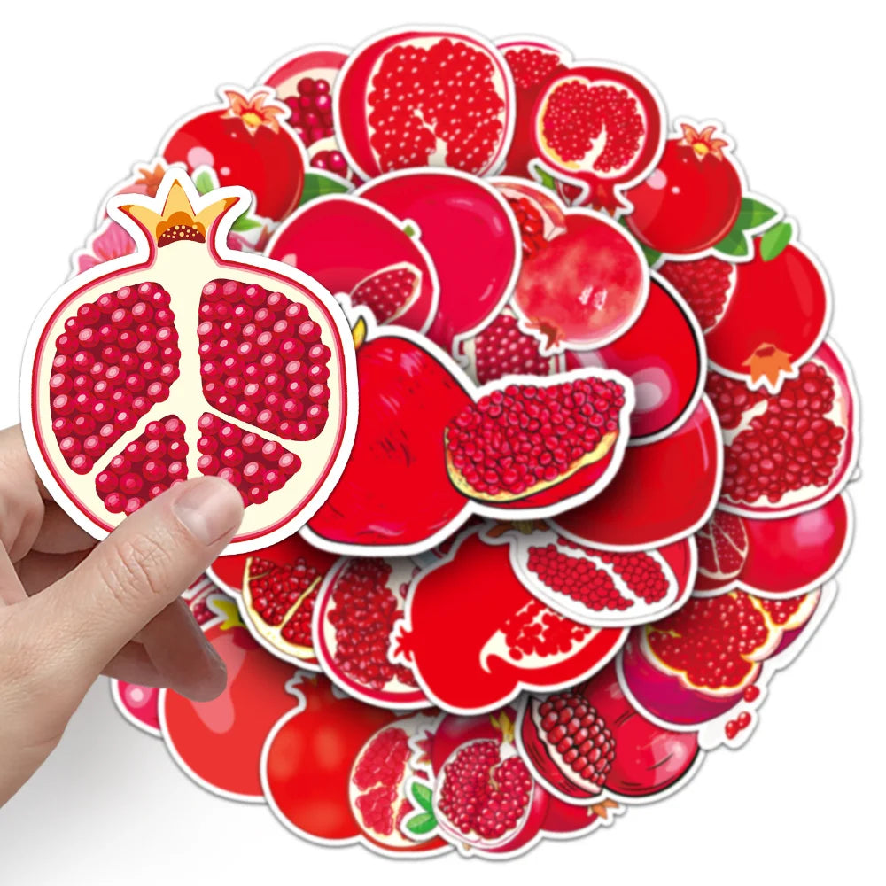 10/50Pcs Autumn Pomegranate Stickers Decoration Adhesive Sticker DIY Laptop Phone Decal Accessories Stickers