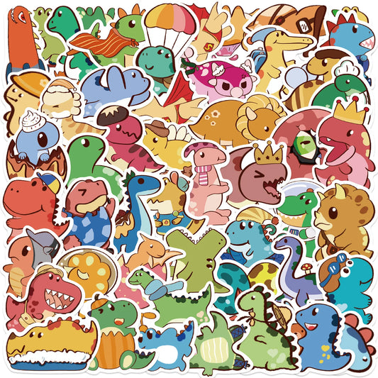 50pcs Colorful Dinosaur Graffiti Stickers for Helmet, Wall, DIY Decoration