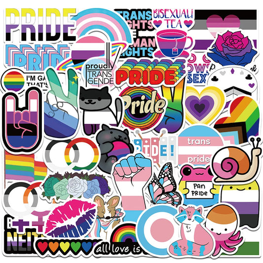LGBT Pride Stickers: Nonbinary, Pansexual, Transgender, Bisexual, Asexual - Laptop, Car, Skateboard, Guitar