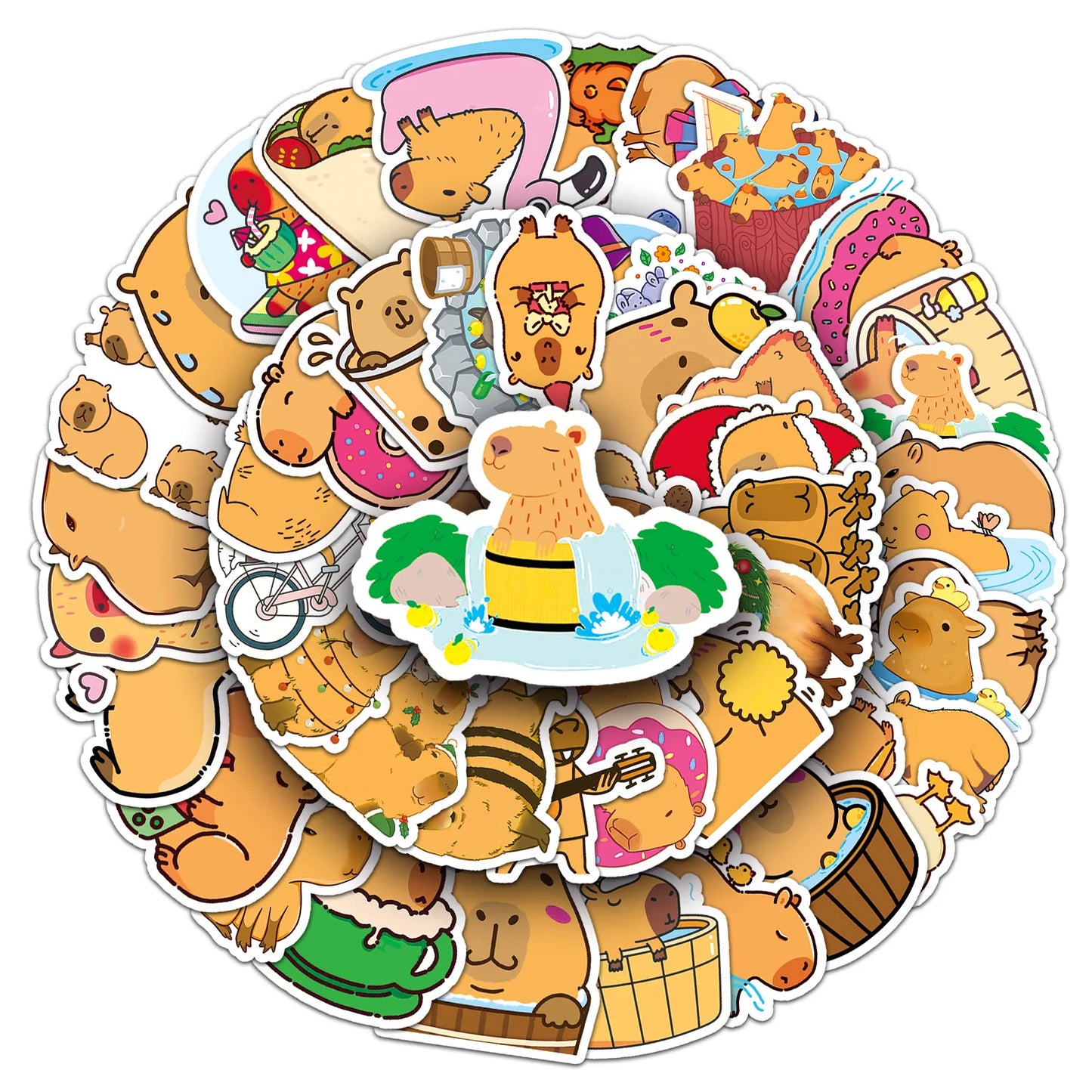 10/30/50PCS Kawaii Capybara Cartoon Cute Brown Animals Stickers Scrapbook Laptop Phone Luggage Diary Car Bottle Sticker Kid Toy