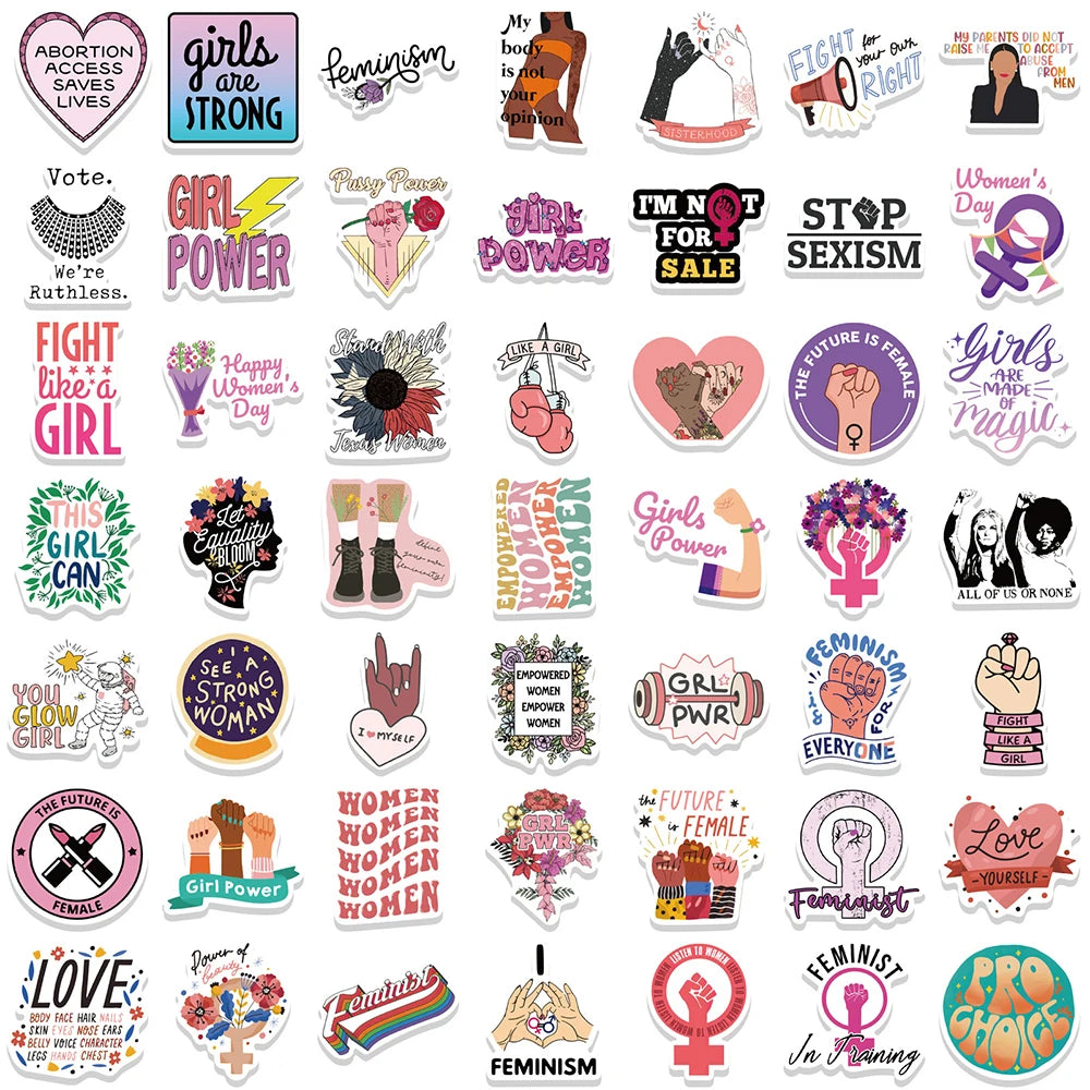 10/30/50/100PCS Feminist Supporting Women Sticker Packs