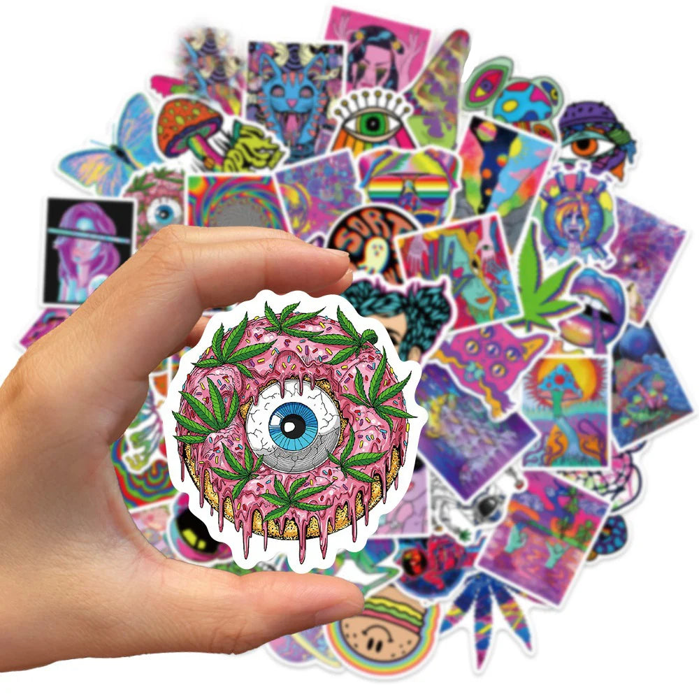 10/30/50PCS Cool Gothic Psychedelic Art Aesthetic Stickers Graffiti Decal Car Bike Skateboard Motorcycle Laptop Kid Sticker Toy