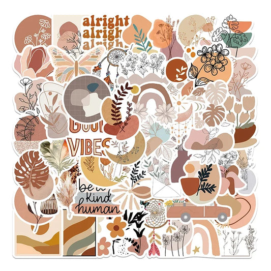 Bohemian Flower Stickers 10/30/50PCS Kids Stationery