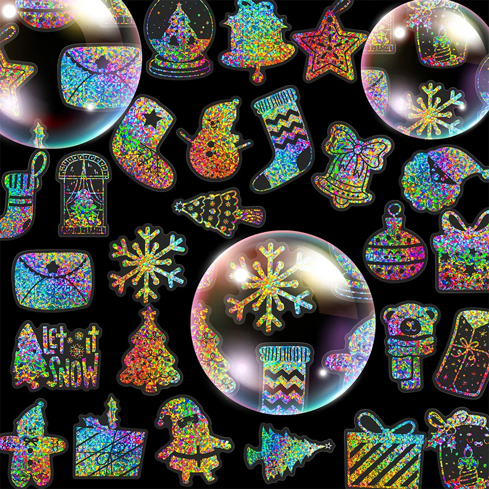 10/30/50/100pcs Twinkle Holographic Laser Stickers Aesthetics Decals Laptop Notebook Phone Car Gradient Cute Sticker Decals Gift