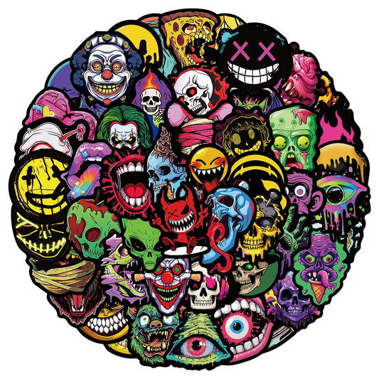 Gothic Cartoon Stickers for Phone, Laptop, Suitcase, Scrapbook, Bike